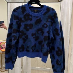 Rag & Bone blue cheetah print sweater